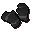 Worn-out black gauntlets
