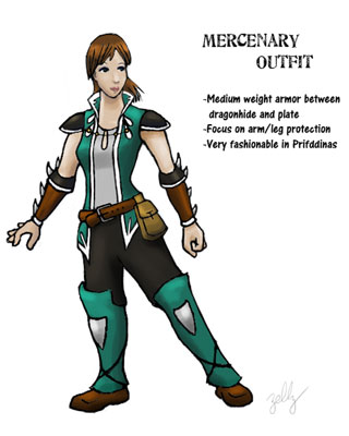 Player submitted artwork: Female Mercenary Outfit by Zelly