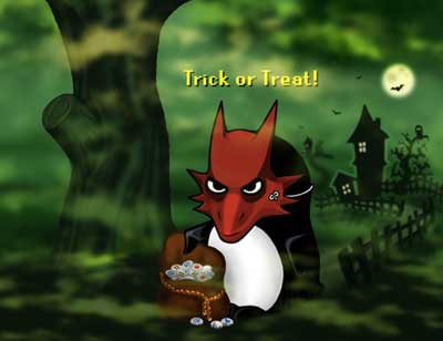 Player submitted artwork: Halloween Penguin by Teeskut