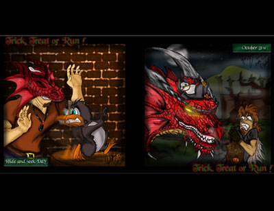 Player submitted artwork: Trick, treat or run! by Cape Licker