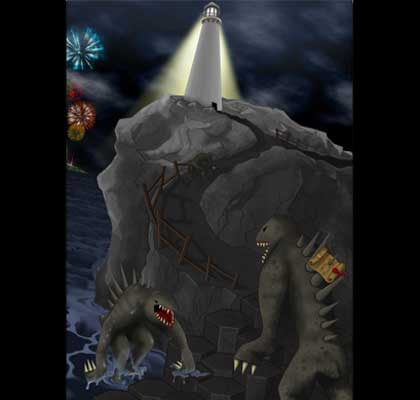 Player submitted artwork: Meanwhile at the lighthouse... by Teeskut